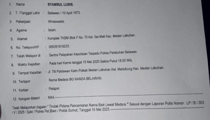 Konten Kreator Ditantang Metro24: Tuduhan Hoax Berujung Laporan Pencemaran Nama Baik di Polres Belawan