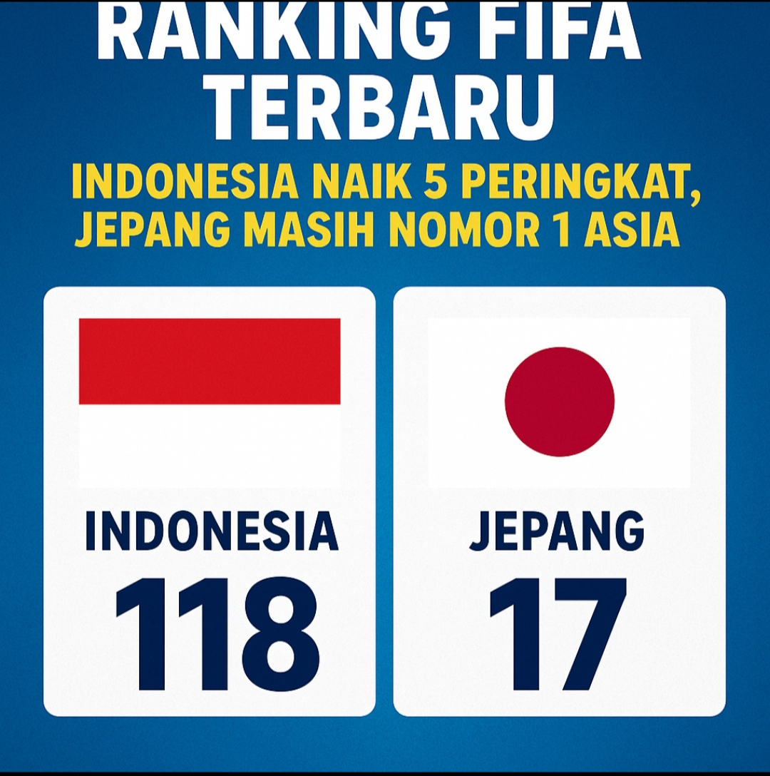 Ranking FIFA Terbaru: Indonesia Naik 5 Peringkat, Jepang Masih Nomor 1 Asia