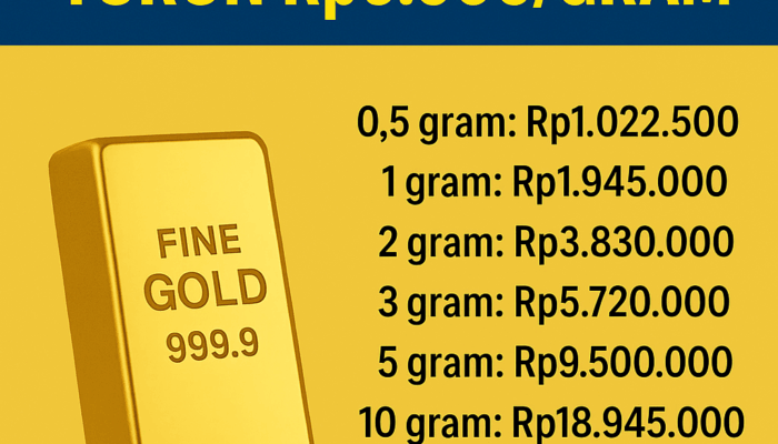 Harga Emas Antam Hari Ini 11 Agustus 2025 Turun Rp6.000 per Gram, Cek Daftar Lengkapnya