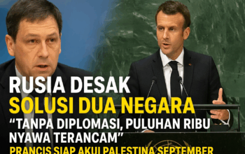 Rusia Desak Solusi Dua Negara: “Tanpa Diplomasi, Puluhan Ribu Nyawa Terancam” — Prancis Siap Akui Palestina September